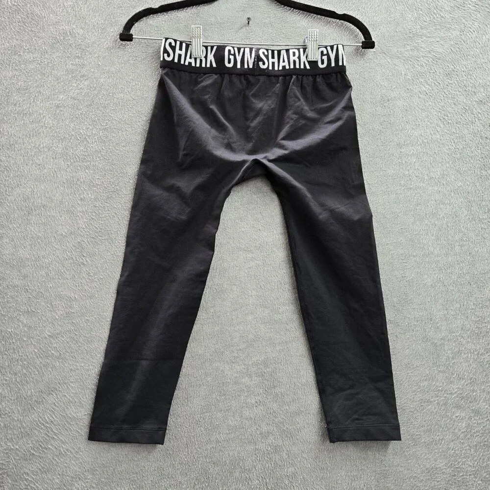 Gymshark Women Activewear Pants S‎ Black Elastane Nylon Yoga Legging Logo 17